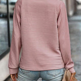 Women's Ribbed Half Zip Jumper with Zip Up Stand Collar, Textured Sweater with Raglan Sleeves