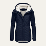 Women's Long Padded Coat with Hood, Fleece Lined Longline Winter Coat
