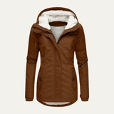 Women's Long Padded Coat with Hood, Fleece Lined Longline Winter Coat