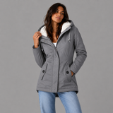 Women's Long Padded Coat with Hood, Fleece Lined Longline Winter Coat