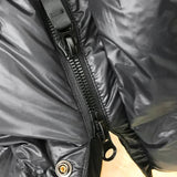 Women's Longline Puffer Coat with Hood, High Shine Quilted Maxi Coat for Winter