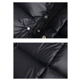 Women's Longline Puffer Coat with Hood, High Shine Quilted Maxi Coat for Winter